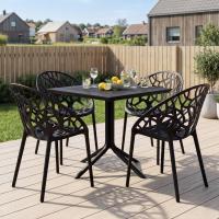 Gartenmöbel-Set Avara mit 4 Stühlen schwarz 