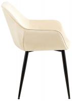 2er Set Esszimmerstuhl Vessa Samt creme 