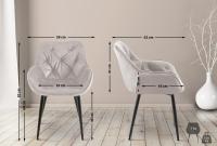 4er Set Stuhl Tanna Samt grau 