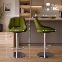 Barhocker HD Milet C Stoff grün 