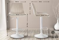 Barhocker Toni Samt weiß creme 