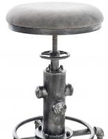 2er Set Barhocker Lumos Vintage Kunstleder antik-silber dunkelgrau 