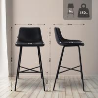 Barhocker Altona Kunstleder schwarz 