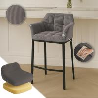 Barhocker Damaso B Cord mit 4-Fuß Gestell taupe 