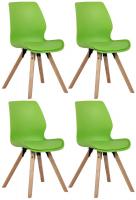4er Set Stuhl Luna Kunststoff grün