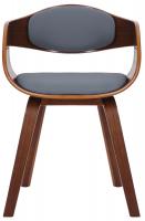 2er Set Stühle Kingston Kunstleder walnuss/grau 