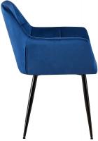 2er Set Esszimmerstuhl Emia Samt blau 