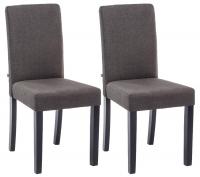2er Set Esszimmerstuhl Ina Stoff schwarz dunkelgrau 