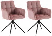 2er Set Esszimmerstuhl Jonah Stoff rubinrot