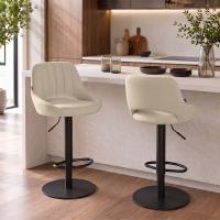 2er Set Barhocker HD Milet B Stoff creme 