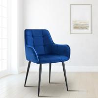 Esszimmerstuhl Ferndale Samt dunkelblau