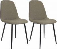 2er Set Esszimmerstuhl Maryam Stoff taupe
