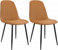 2er Set Esszimmerstuhl Maryam Stoff orange 