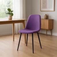 4er Set Esszimmerstuhl Maryam Stoff lila 