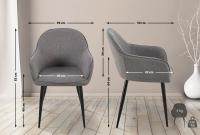 2er Set Esszimmerstühle Boise Stoff dunkelgrau 