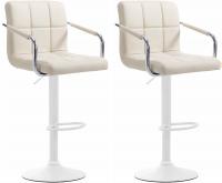 2er Set Barhocker Lucy V2 weiß creme 