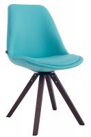 Besucherstuhl Calais square walnuss (eiche) blau