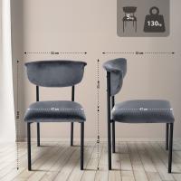 2er Set Besucherstuhl Gambell Samt dunkelgrau 