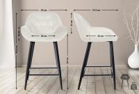 2er Set Barhocker Gibson Samt creme 