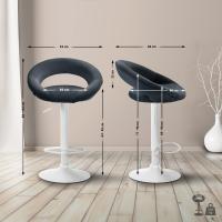 Barhocker Olinda Samt weiß dunkelgrau 