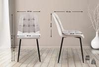 2er Set Esszimmerstuhl Gifford Samt grau 