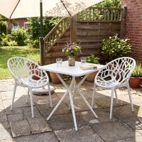 Gartenmöbel-Set Lumera mit 2 Stühlen weiß 