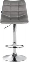 2er Set Barhocker Jerry Samt chrom grau 