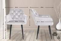 2er Set Esszimmerstühle Stanley Samt grau 