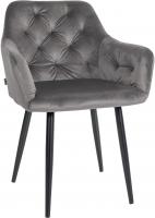 2er Set Esszimmerstühle Stanley Samt dunkelgrau 