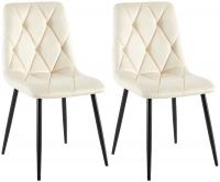 2er Set Esszimmerstuhl Clairton Samt creme 2er Set Esszimmerstuhl Clairton Samt creme