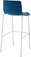 Barhocker Hover Samt 4-Fuß Chrom blau 