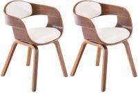 2er Set Stühle Kingston Kunstleder walnuss/weiß