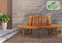 Baumbank Leming halbrund 200 cm teak 