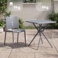 Gartenmöbel-Set Amino mit 4 Stühlen grau 