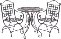 Gartenmöbel-Set Viro mit 2 Stühlen anthrazit