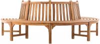 Baumbank Leming halbrund 250 cm teak 