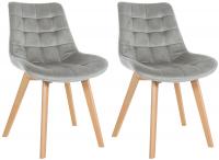 2er Set Stühle Brook Samt grau