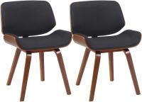 2er Set Besucherstuhl Beverley Stoff walnuss/schwarz