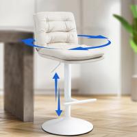2er Set Barhocker Damar Samt weiß creme 