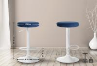 2er Set Barhocker Ponte Samt weiß blau 