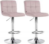 2er Set Barhocker Peru Samt chrom rosa 