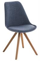 Stuhl Pegleg Stoff Square natura blau 