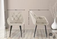 4er Set Stuhl Tanna Samt creme 