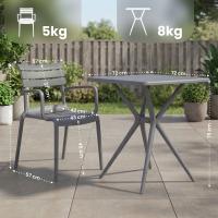 Gartenmöbel-Set Avena mit 4 Stühlen dunkelgrau 
