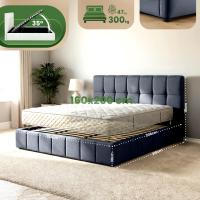 Bett Ladia Stoff 180x200 cm dunkelgrau 