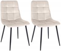 2er Set Esszimmerstuhl Tilde Samt creme