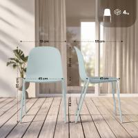 4er Set Stuhl Hardin türkis 