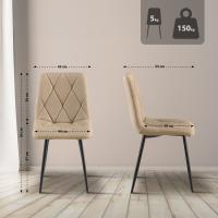 2er Set Esszimmerstuhl Clairton Stoff taupe 