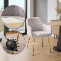 2er Set Esszimmerstuhl Monett Samt G grau 