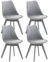 4er Set Stuhl Linares Kunststoff grau/grau